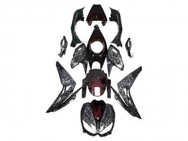Comprar Carenados Moto Kawasaki Z1000 2014-2019 - Negro Rojo Falsificado FibraCarbono