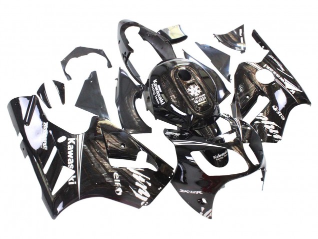 Comprar Carenados Moto Kawasaki ZX12R 2000-2001 - Negro Brillante Blanco Elf Nieve