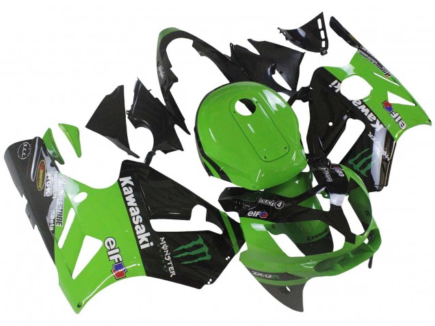 Comprar Carenado Moto Kawasaki ZX12R 2002-2006 - Verde Negro Brillante Elf Touch4 Monstruo