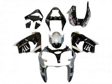 Comprar Carenados Moto Kawasaki ZX9R 2002-2003 - Plata Negro Brillante Monstruo Elf