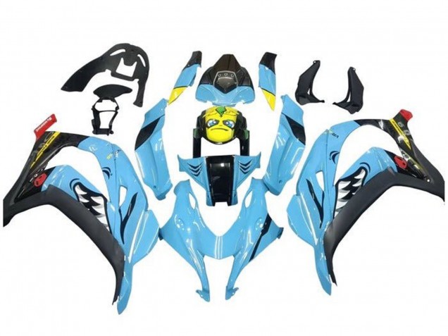 Comprar Carenados Moto Kawasaki ZX10R 2016-2020 - Azul Claro Amarillo Tiburón