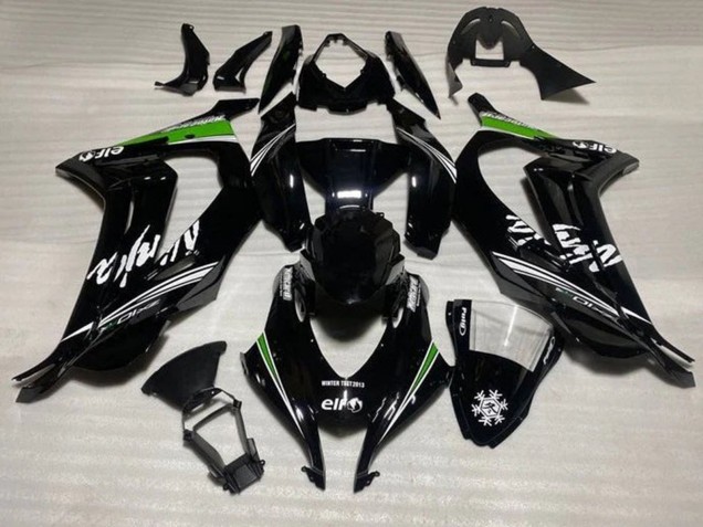 Comprar Carenados Moto Kawasaki ZX10R 2016-2020 - Negro Brillante Blanco Verde Raya Nieve