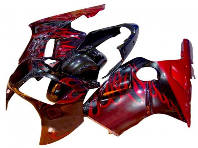 Comprar Carenados Moto Kawasaki ZX12R 2002-2006 - Negro Brillante Rojo Llama