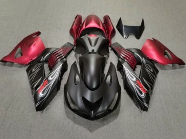 Comprar Carenados Moto Kawasaki ZX14R ZZR1400 2006-2011 - Negro Mate Rojo Plata Llama