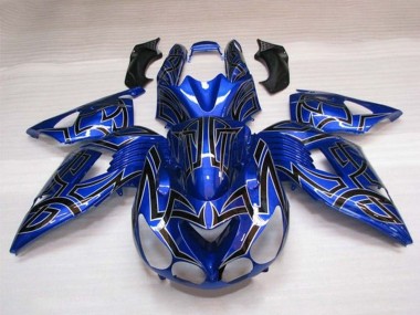 Comprar Carenados Moto Kawasaki ZX14R ZZR1400 2006-2011 - Azul Negro Plata Tribal