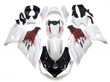 Comprar Carenados Moto Kawasaki ZX14R ZZR1400 2012-2024 - Blanco Negro Rojo Raya