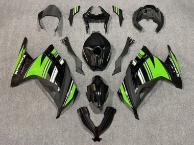 Comprar Carenados Moto Kawasaki EX300 2013-2017 - Negro Brillante Verde Blanco Raya