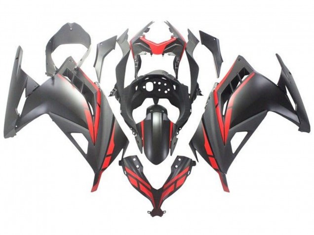 Comprar Carenado Moto Kawasaki EX300 2013-2024 - Negro Mate Rojo