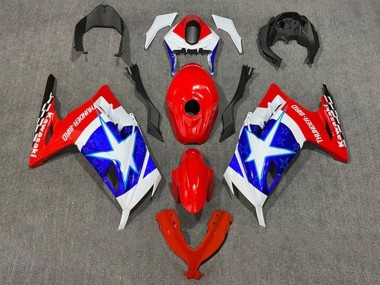 Comprar Carenados Moto Kawasaki EX300 2013-2024 - Blanco Rojo Azul Estrella Captain America