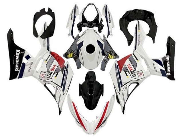 Comprar Carenados Moto Kawasaki Ninja 400 2018-2024 - Blanco Gris Amarillo Rojo Negro Raya