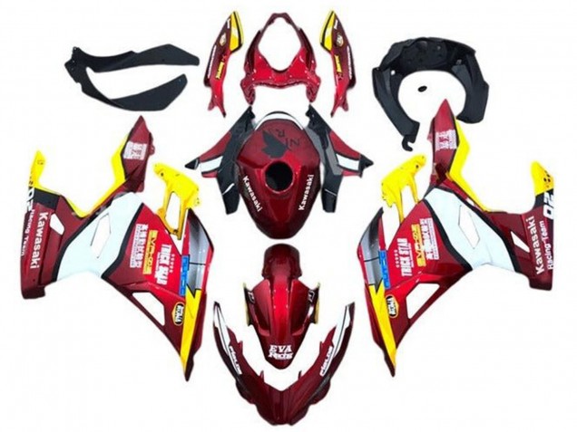 Comprar Carenados Moto Kawasaki Ninja 400 2018-2024 - Rojo Amarillo Blanco Azul EVA Racing