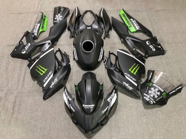 Comprar Carenados Moto Kawasaki Ninja 400 2018-2024 - Negro Mate Blanco Verde Monstruo Nieve