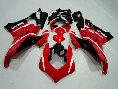 Comprar Carenados Moto Ducati Panigale V4 V4S 2020-2021 - Rojo Blanco Negro Brillante Raya