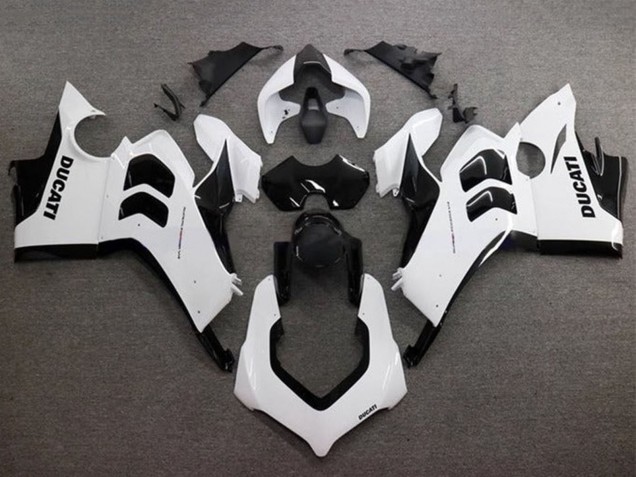 Comprar Carenados Moto Ducati Panigale V4 V4S 2020-2021 - Blanco Brillante Negro Brillante