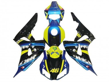 Comprar Carenados Moto Honda CBR1000RR 2006-2007 - Azul Amarillo Negro Brillante Tiburón 46