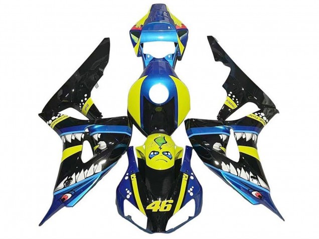 Comprar Carenados Moto Honda CBR1000RR 2006-2007 - Azul Amarillo Negro Brillante Tiburón 46