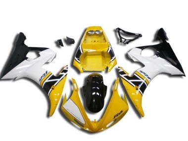 Comprar Carenado Moto Yamaha YZF R6 2003-2004 - Amarillo Blanco Negro Brillante