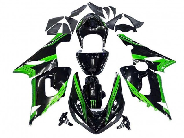 Comprar Carenados Moto Kawasaki ZX6R 2005-2006 - Verde Negro Brillante Monstruo Raya