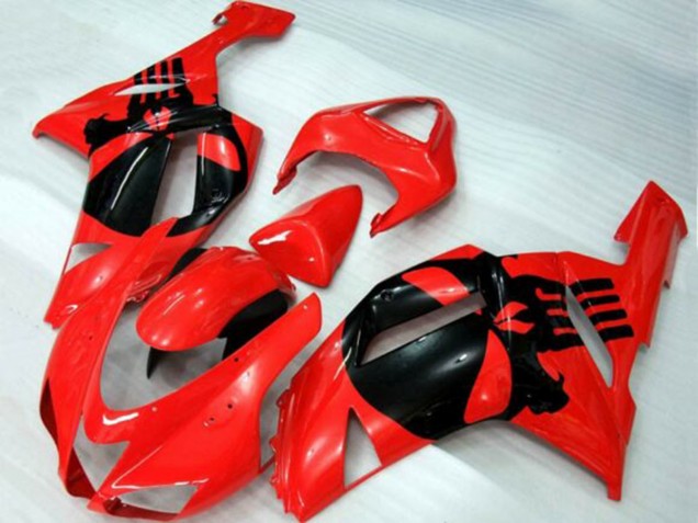 Comprar Carenados Moto Kawasaki ZX6R 2007-2008 - Rojo Negro Cráneo