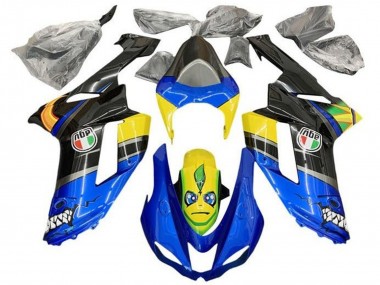 Comprar Carenados Moto Kawasaki ZX6R 2007-2008 - Azul Negro Amarillo Tiburón
