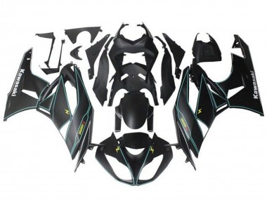 Comprar Carenados Moto Kawasaki ZX6R 2009-2012 - Negro Mate Azul Amarillo Raya