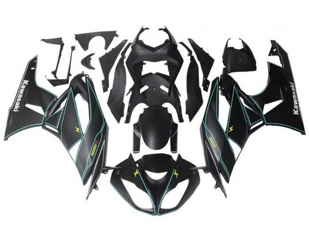 Comprar Carenados Moto Kawasaki ZX6R 2009-2012 - Negro Mate Azul Amarillo Raya