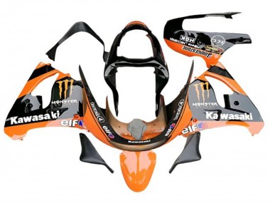 Comprar Carenados Moto Kawasaki ZX6R 2009-2012 - Naranja Negro Brillante Elf Monstruo