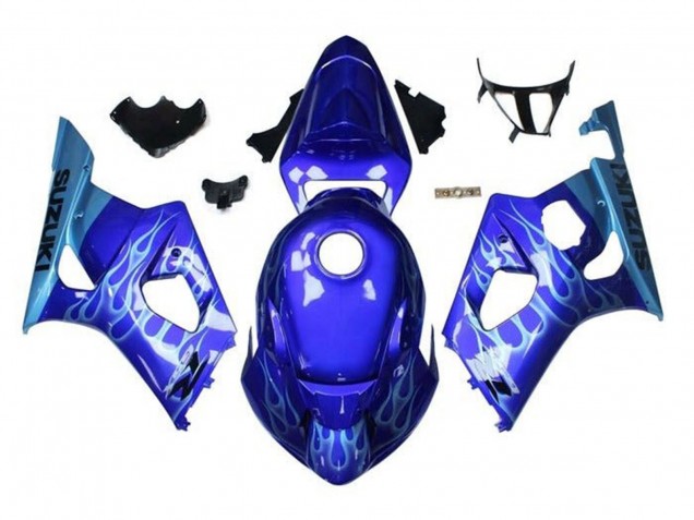 Comprar Carenados Moto Suzuki GSXR 1000 2003-2004 - Azul Azul Claro Blanco Llama