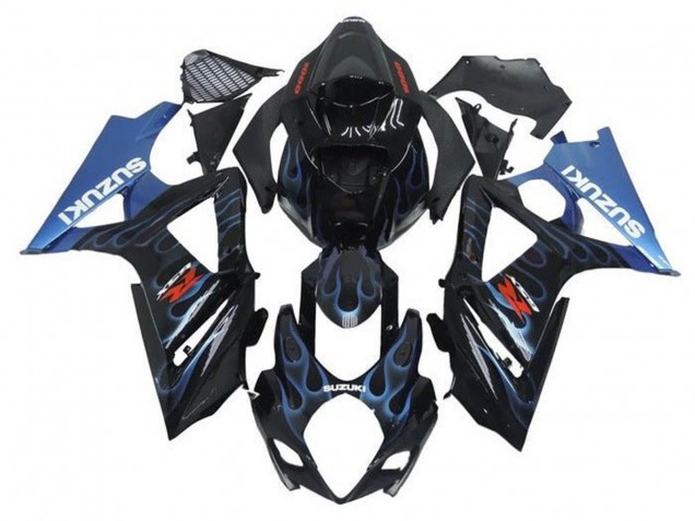 Comprar Carenados Moto Suzuki GSXR 1000 2005-2006 - Negro Azul Claro Llama