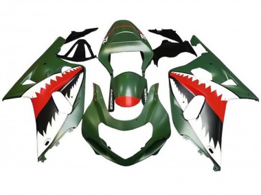 Comprar Carenados Moto Suzuki GSXR 600 / GSXR 750 2001-2003 - Verde Militar Mate Blanco Rojo Tiburón