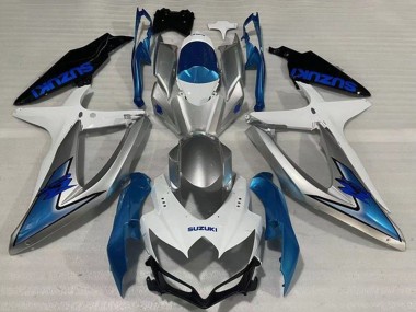 Comprar Carenados Moto Suzuki GSXR 600 / GSXR 750 2008-2010 - Blanco Plata Azul Claro Negro