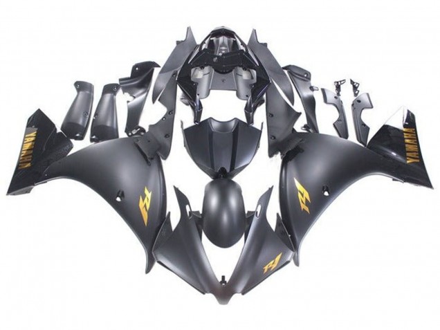 Comprar Carenados Moto Yamaha YZF 1000 R1 2009-2011 - Negro Mate Oro Calcomanías