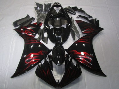 Comprar Carenados Moto Yamaha YZF 1000 R1 2012-2014 - Negro Brillante Rojo Llama