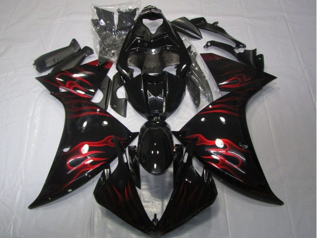 Comprar Carenados Moto Yamaha YZF 1000 R1 2012-2014 - Negro Brillante Rojo Llama