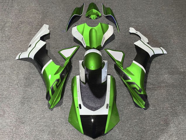 Comprar Carenados Moto Yamaha YZF 1000 R1 2015-2019 - Blanco Verde Falso FibraCarbono
