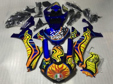 Comprar Carenados Moto Yamaha YZF 1000 R1 2015-2019 - Azul Amarillo Naranja Tribal Sun