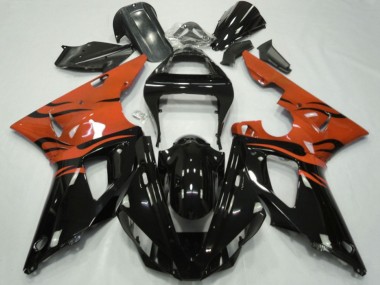 Comprar Carenados Moto Yamaha YZF 1000 R1 2000-2001 - Naranja Negro Brillante Llama
