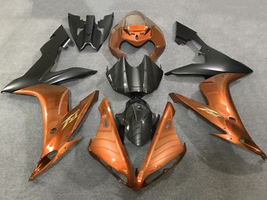 Comprar Carenados Moto Yamaha YZF 1000 R1 2004-2006 - Naranja Falso FibraCarbono Negro Mate