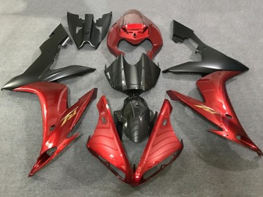 Comprar Carenados Moto Yamaha YZF 1000 R1 2004-2006 - Rojo Falso FibraCarbono Negro Mate