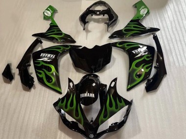 Comprar Carenados Moto Yamaha YZF 1000 R1 2007-2008 - Negro Brillante Verde Llama