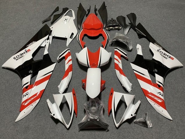 Comprar Carenados Moto Yamaha YZF R6 2006-2007 - Blanco Naranja Negro Brillante Raya