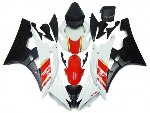 Comprar Carenados Moto Yamaha YZF R6 2006-2007 - Blanco Rojo Oro Negro Mate