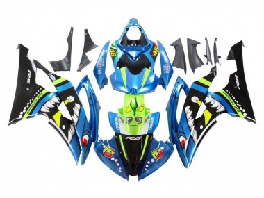 Comprar Carenados Moto Yamaha YZF R6 2008-2016 - Azul Verde Negro Brillante Tiburón