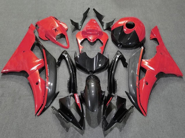 Comprar Carenados Moto Yamaha YZF R6 2008-2016 - Rojo Negro FibraCarbono Estilo