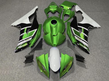 Comprar Carenados Moto Yamaha YZF R6 2008-2016 - Blanco Verde Negro Brillante Raya