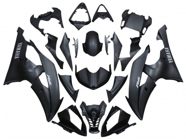 Comprar Carenados Moto Yamaha YZF R6 2008-2016 - Negro Mate Plata Calcomanías