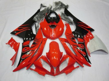 Comprar Carenados Moto Yamaha YZF R6 2008-2016 - Rojo Negro Brillante Llama