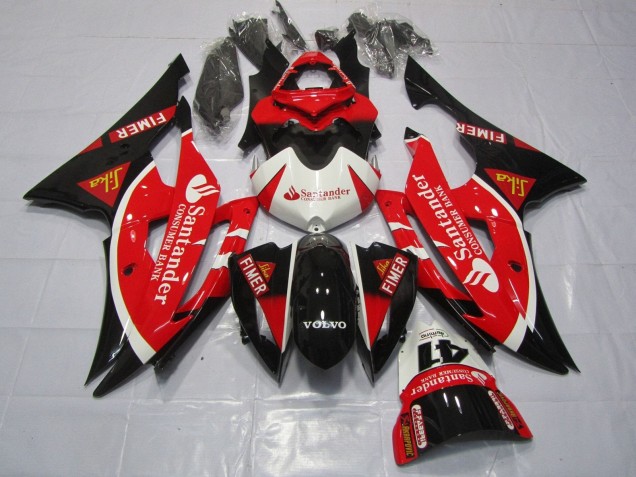 Comprar Carenados Moto Yamaha YZF R6 2008-2016 - Blanco Rojo Negro Santander