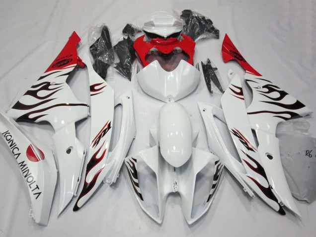 Comprar Carenados Moto Yamaha YZF R6 2008-2016 - Blanco Rojo Negro Llama