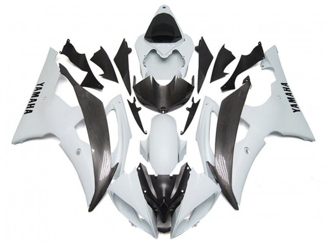 Comprar Carenados Moto Yamaha YZF R6 2008-2016 - Blanco Falso FibraCarbono Estilo